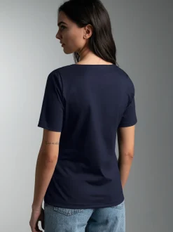T Shirt mit Strass Motiv 