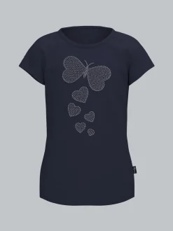 T Shirt mit Strass Motiv 