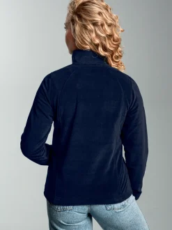 Taillierte Fleecejacke Navy