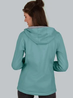 Taillierte Softshell–Kapuzenjacke Seegras