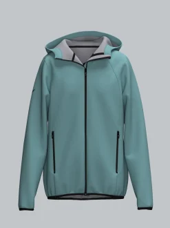 Taillierte Softshell–Kapuzenjacke Seegras
