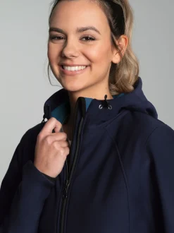 Taillierte Softshell–Kapuzenjacke Navy