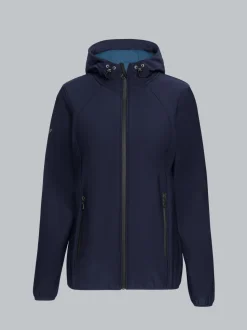 Taillierte Softshell–Kapuzenjacke Navy