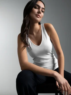 Tanktop aus Modal Weiss