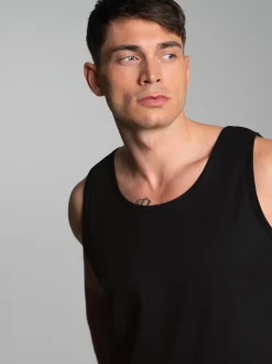 Trägershirt aus 100% Baumwolle Schwarz