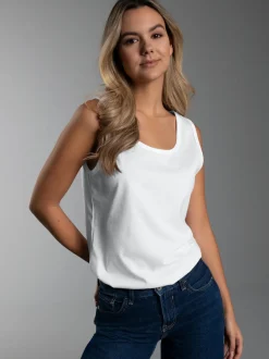 Trägershirt aus 100% Baumwolle Weiss