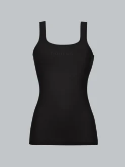 Trägershirt aus Polyamid/Elastan Schwarz