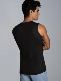 Trägershirt aus Single-Jersey Schwarz
