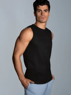 Trägershirt aus Single-Jersey Schwarz