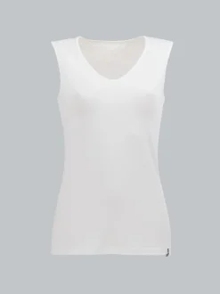 Trägershirt aus Viskose Weiss