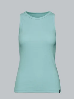 Träger-Shirt elastischer Doppelripp Gletscher
