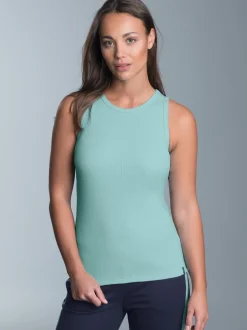 Träger-Shirt elastischer Doppelripp Gletscher