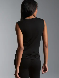 Trägershirt Merinowolle Schwarz