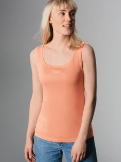 Trägershirt mit Kristallsteinen Apricot