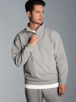 Troyer in bequemer Sweat-Qualität Grau-melange