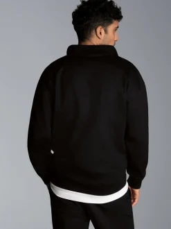 Troyer in bequemer Sweat-Qualität Schwarz