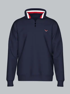 Troyer mit kontrastfarbigen Elementen Navy