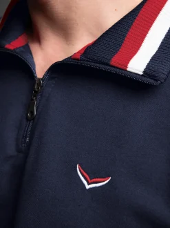 Troyer mit kontrastfarbigen Elementen Navy
