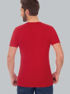 T-Shirt aus Baumwolle/Elastan Kirsch
