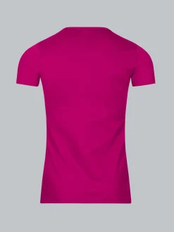 T-Shirt aus Baumwolle/Elastan Magenta