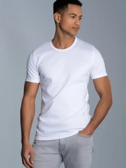 T-Shirt aus Baumwolle/Elastan Weiss