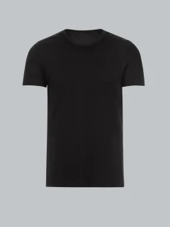 T-Shirt aus Baumwolle/Elastan Schwarz