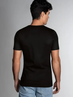 T-Shirt aus Baumwolle/Elastan Schwarz
