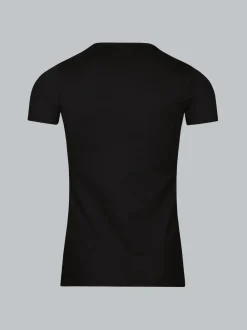 T-Shirt aus Baumwolle/Elastan Schwarz