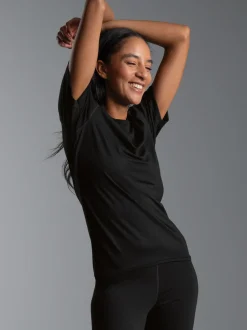 T-Shirt aus Merinowolle Schwarz