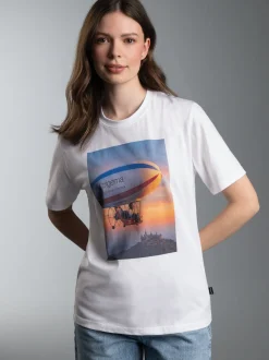 T-Shirt Charlys Luftschiff Weiss