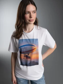 T-Shirt Charlys Luftschiff Weiss