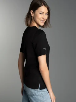 T-Shirt DELUXE Baumwolle mit Swarovski® Kristallen Schwarz
