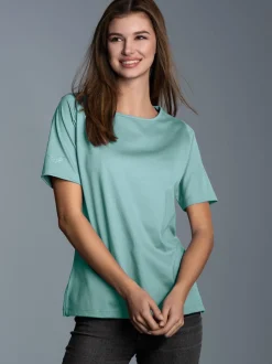 T-Shirt DELUXE Baumwolle mit Kristallsteinen Gletscher