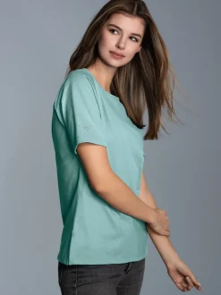 T-Shirt DELUXE Baumwolle mit Kristallsteinen Gletscher