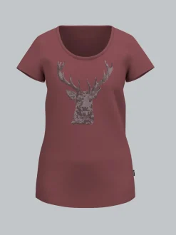 T-Shirt Glitzer-Hirsch Mahagoni