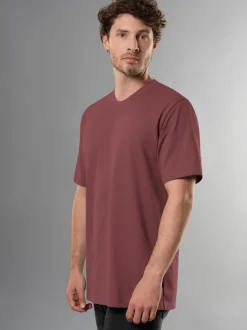 T-Shirt in Piqué-Qualität Mahagoni