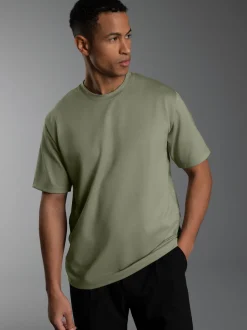 T-Shirt in Piqué-Qualität Salbei