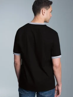 T-Shirt in Piqué-Qualität Schwarz