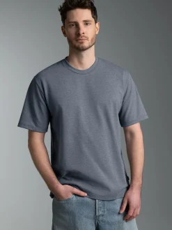 T-Shirt in Piqué-Qualität Steingrau-melange