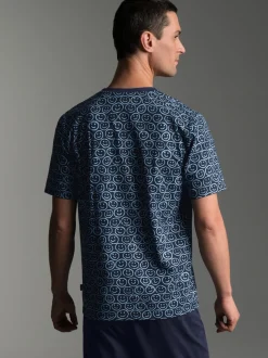 T-Shirt mit freundlichem Smiley-Muster Navy