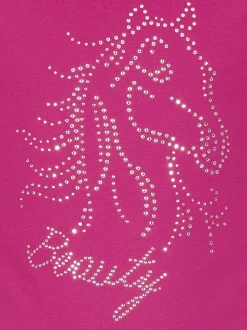 T-Shirt mit Glitzer-Pferd Hibiskus