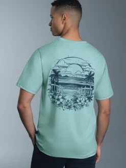 T-Shirt mit großem Backprint Gletscher