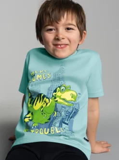 T-Shirt mit großem Dino-Printmotiv Gletscher