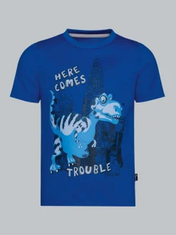 T-Shirt mit großem Dino-Printmotiv Royal