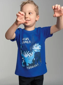 T-Shirt mit großem Dino-Printmotiv Royal