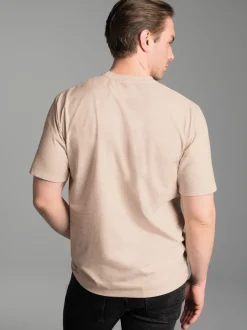 T-Shirt mit großem Hirsch-Printmotiv Sand-melange