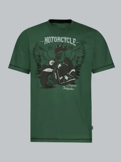 T-Shirt mit großem Motorrad-Printmotiv Efeu