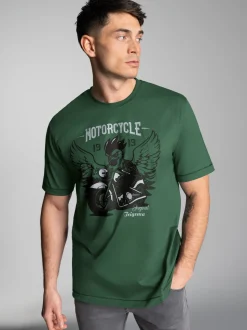 T-Shirt mit großem Motorrad-Printmotiv Efeu