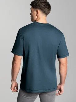 T-Shirt mit großem Motorrad-Printmotiv Jeans-melange
