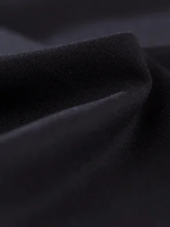T-Shirt mit Knopfleiste DELUXE Baumwolle Schwarz